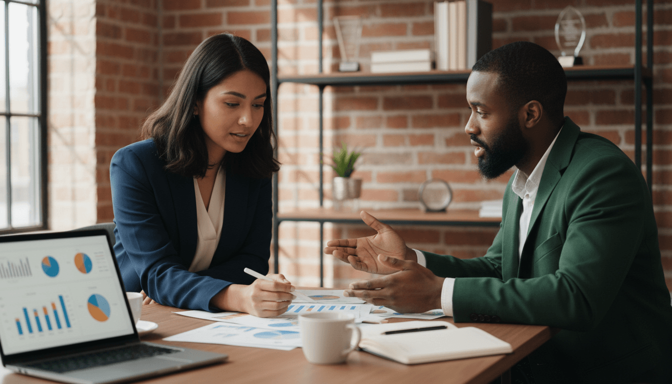 Michael Asare Consulting advisor discussing growth strategy with service business owner